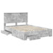 Cadru de pat cu sertar Gri din beton 140 x 190 cm Lemn compozit - WALTI WALTI