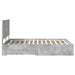 Cadru de pat cu sertar Gri din beton 140 x 190 cm Lemn compozit - WALTI WALTI