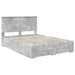 Cadru de pat cu sertar Gri din beton 140 x 200 cm Lemn compozit - WALTI WALTI