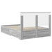 Cadru de pat cu headboard Gri Sonoma 140 x 200 cm Lemn compozit - WALTI WALTI