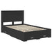 Cadru de pat cu headboard Negru 135 x 190 cm Lemn compozit - WALTI WALTI