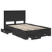 Cadru de pat cu headboard Negru 135 x 190 cm Lemn compozit - WALTI WALTI
