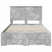 Cadru de pat cu sertar Gri din beton 135 x 190 cm Lemn compozit - WALTI WALTI
