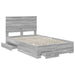 Cadru de pat cu headboard Gri Sonoma 135 x 190 cm Lemn compozit - WALTI WALTI