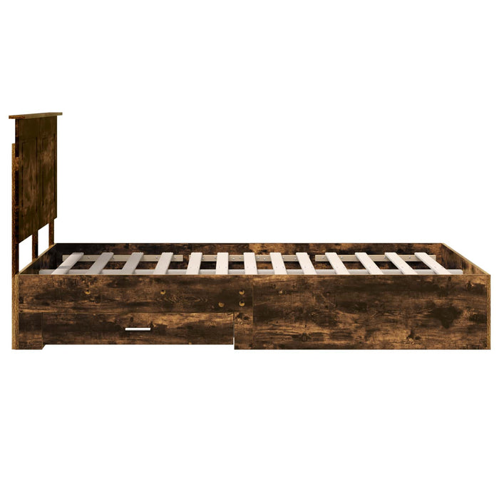 Cadru de pat Stejar fumuriu 120 x 190 cm Lemn compozit - WALTI WALTI