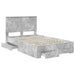 Cadru de pat cu sertar Gri din beton 120 x 200 cm Lemn compozit - WALTI WALTI
