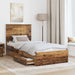 Cadru de pat cu headboard Lemn vechi 100 x 200 cm Lemn compozit - WALTI WALTI