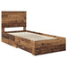 Cadru de pat cu headboard Lemn vechi 100 x 200 cm Lemn compozit - WALTI WALTI