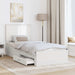 Cadru de pat cu headboard Alb 90 x 190 cm Lemn compozit - WALTI WALTI