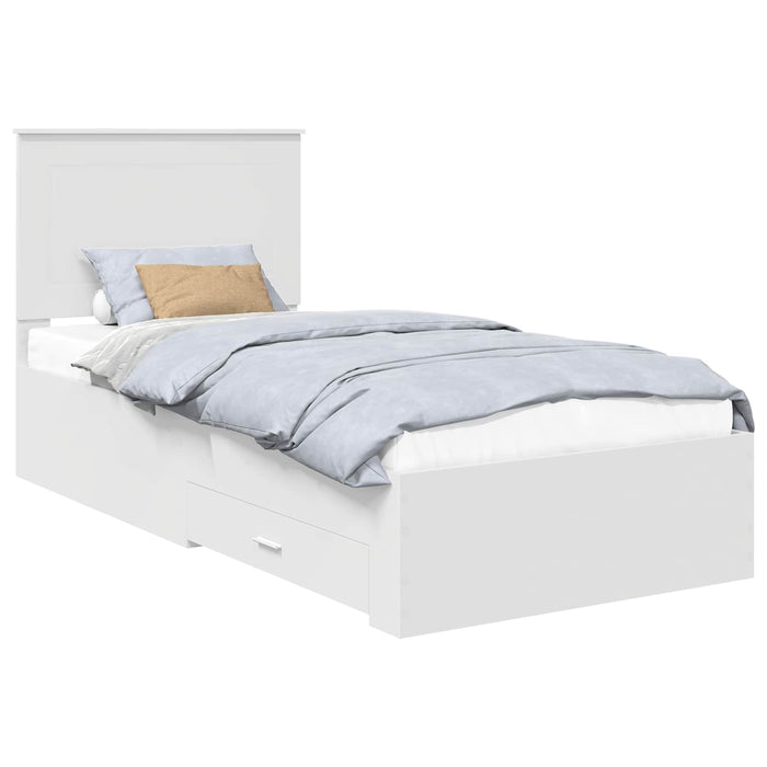 Cadru de pat cu headboard Alb 90 x 190 cm Lemn compozit - WALTI WALTI