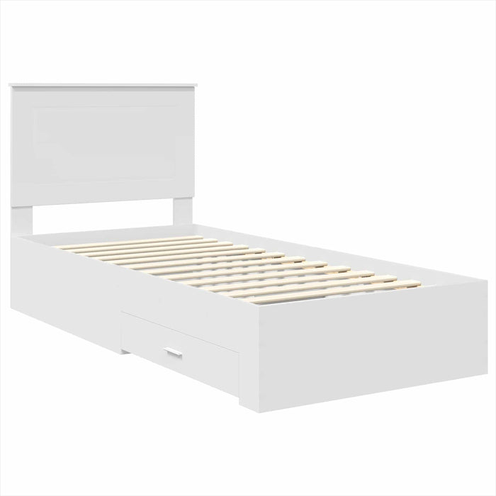 Cadru de pat cu headboard Alb 90 x 190 cm Lemn compozit - WALTI WALTI