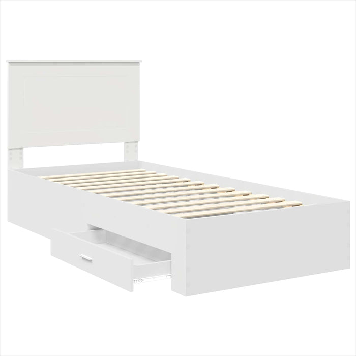 Cadru de pat cu headboard Alb 90 x 190 cm Lemn compozit - WALTI WALTI
