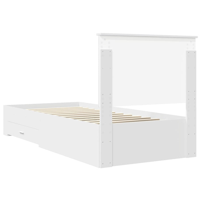 Cadru de pat cu headboard Alb 90 x 190 cm Lemn compozit - WALTI WALTI