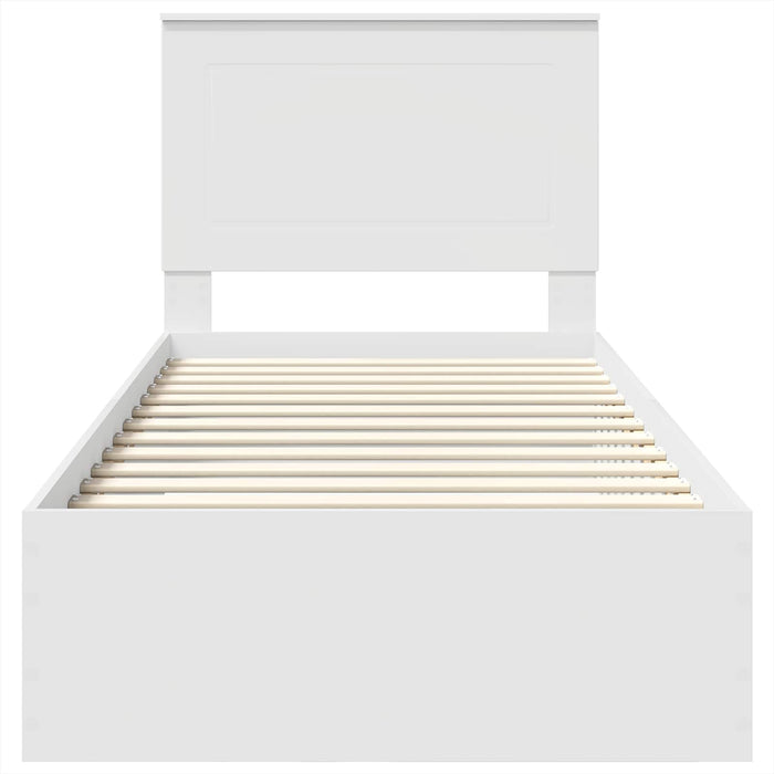 Cadru de pat cu headboard Alb 90 x 190 cm Lemn compozit - WALTI WALTI