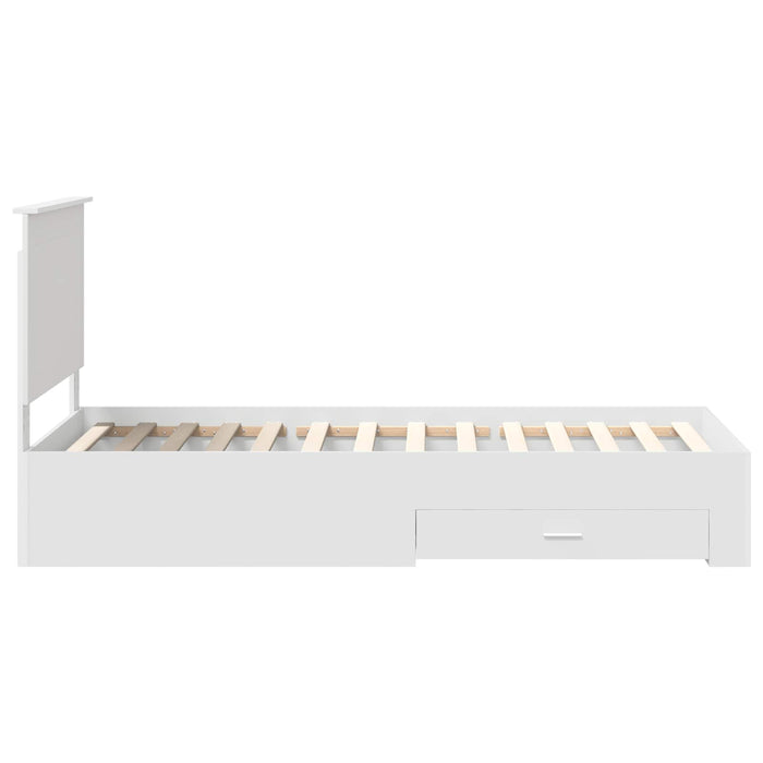 Cadru de pat cu headboard Alb 90 x 190 cm Lemn compozit - WALTI WALTI