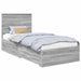 Cadru de pat cu headboard Gri Sonoma 90 x 190 cm Lemn compozit - WALTI WALTI