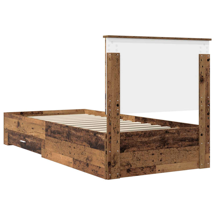 Cadru de pat cu headboard Lemn vechi 90 x 190 cm Lemn compozit - WALTI WALTI