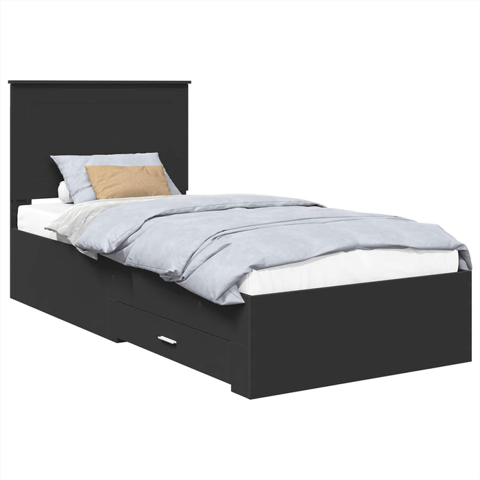 Cadru de pat Manual Negru și argintiu 75 x 190 cm Lemn compozit - WALTI WALTI