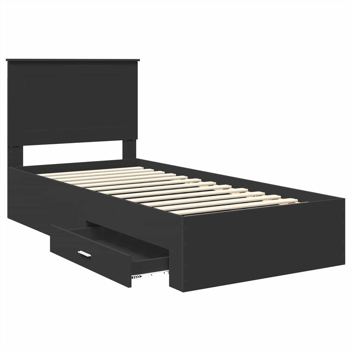 Cadru de pat Manual Negru și argintiu 75 x 190 cm Lemn compozit - WALTI WALTI