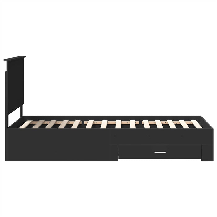 Cadru de pat Manual Negru și argintiu 75 x 190 cm Lemn compozit - WALTI WALTI