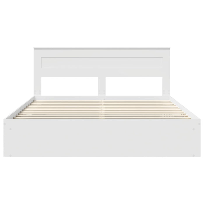 Cadru de pat cu headboard Alb 200 x 200 cm Lemn de pin masiv - WALTI WALTI