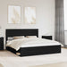 Cadru de pat cu saltea Negru 200 x 200 cm Lemn de pin masiv - WALTI WALTI