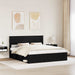 Cadru de pat cu saltea Negru 200 x 200 cm Lemn de pin masiv - WALTI WALTI