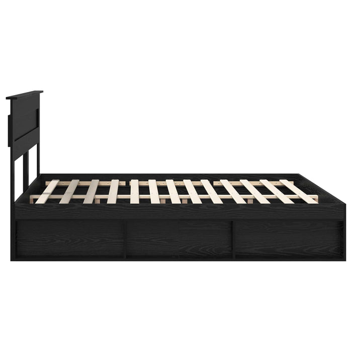 Cadru de pat cu saltea Negru 200 x 200 cm Lemn de pin masiv - WALTI WALTI