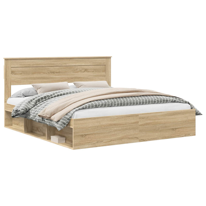 Cadru de pat cu headboard Sonoma 200 x 200 cm Lemn de pin masiv - WALTI WALTI