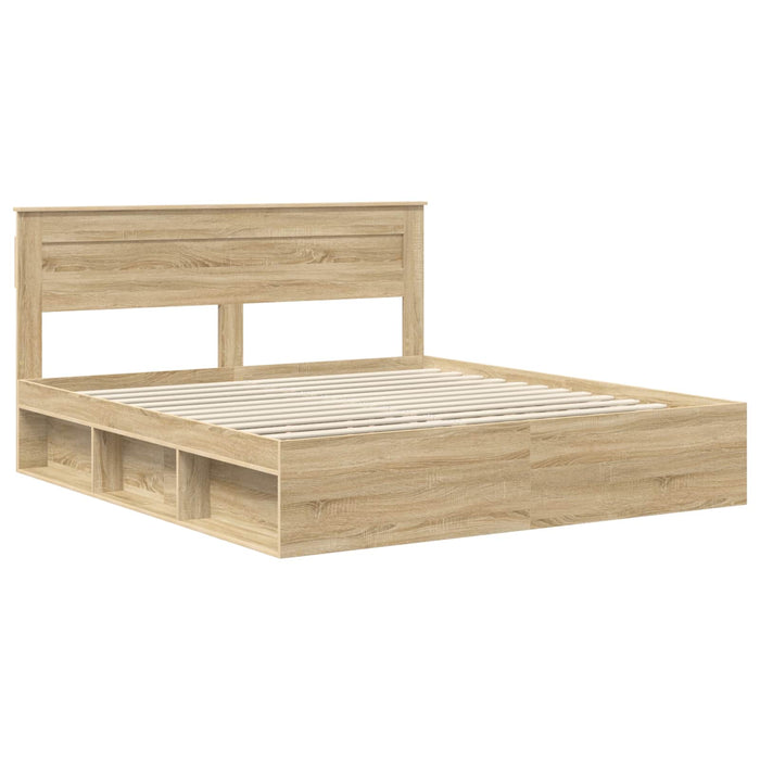 Cadru de pat cu headboard Sonoma 200 x 200 cm Lemn de pin masiv - WALTI WALTI