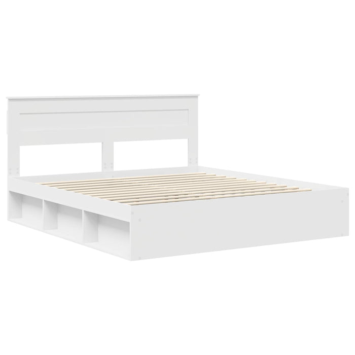 Cadru de pat cu headboard Alb 180 x 200 cm Lemn de pin masiv - WALTI WALTI
