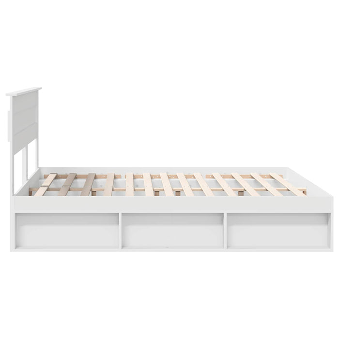 Cadru de pat cu headboard Alb 180 x 200 cm Lemn de pin masiv - WALTI WALTI