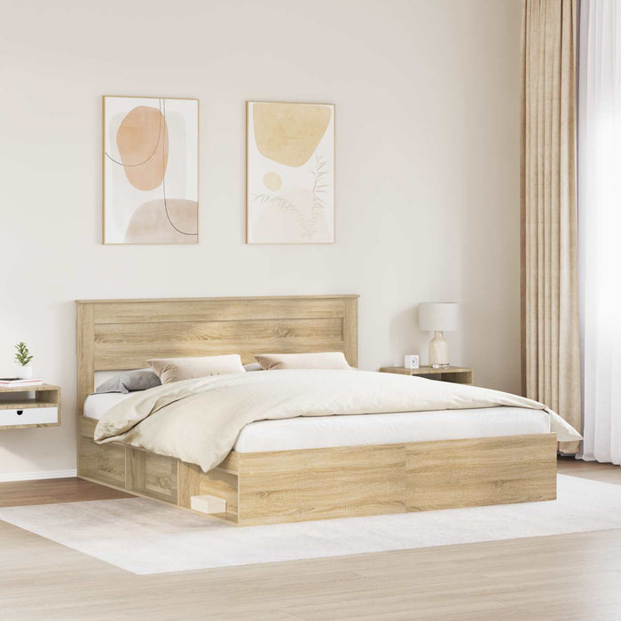 Cadru de pat cu headboard Sonoma 180 x 200 cm Lemn de pin masiv - WALTI WALTI