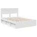 Cadru de pat cu headboard Alb 160 x 200 cm Lemn de pin masiv - WALTI WALTI