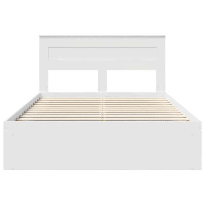 Cadru de pat cu headboard Alb 160 x 200 cm Lemn de pin masiv - WALTI WALTI