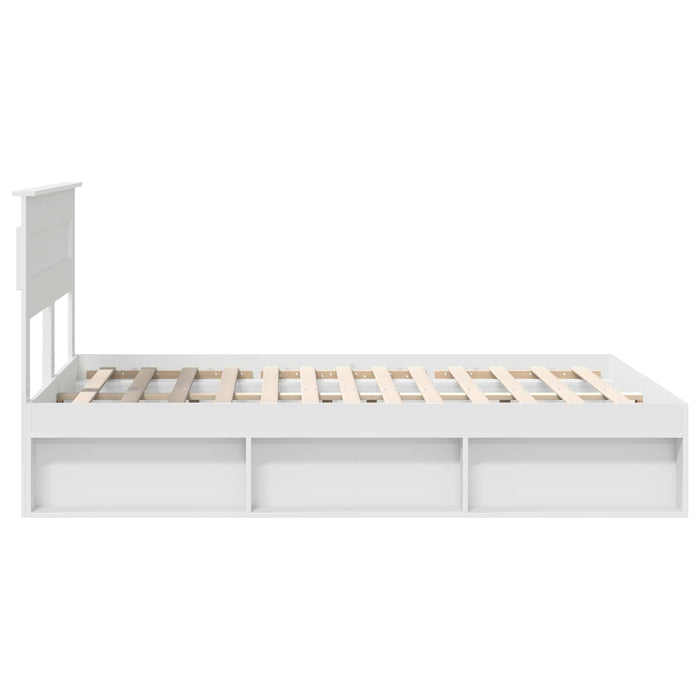 Cadru de pat cu headboard Alb 160 x 200 cm Lemn de pin masiv - WALTI WALTI