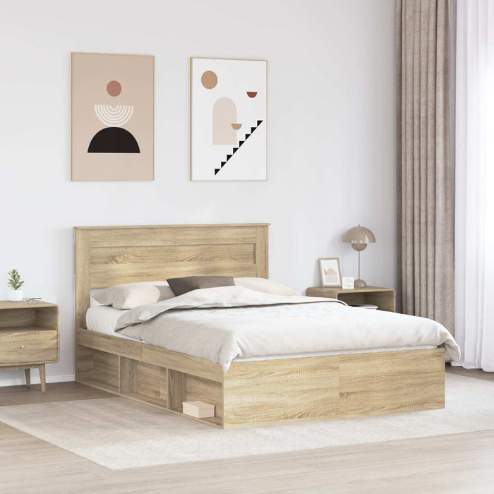 Cadru de pat cu headboard Sonoma 160 x 200 cm Lemn de pin masiv - WALTI WALTI