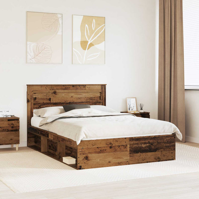 Cadru de pat Lemn vechi 160 x 200 cm Lemn de pin masiv WALTI