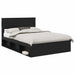 Cadru de pat cu saltea Negru 150 x 200 cm Lemn de pin masiv - WALTI WALTI