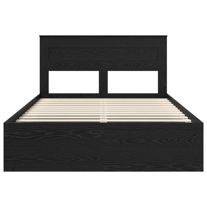Cadru de pat cu saltea Negru 150 x 200 cm Lemn de pin masiv - WALTI WALTI