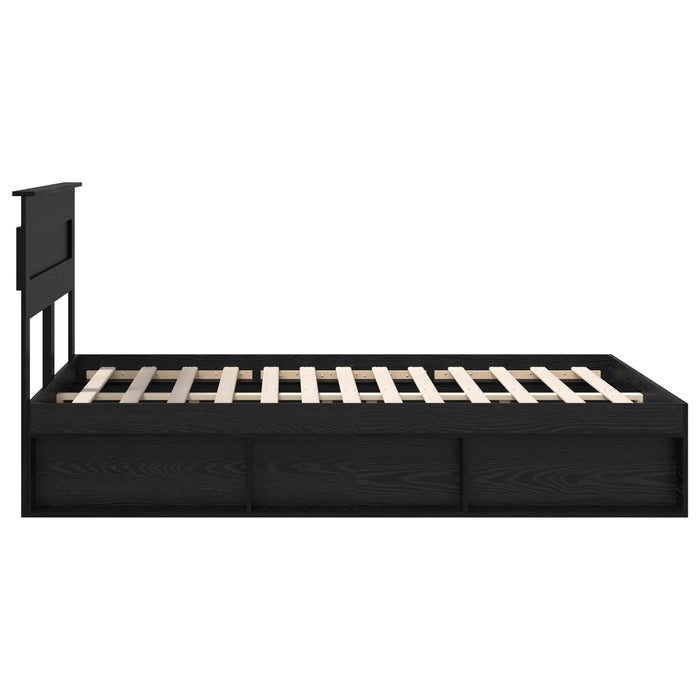 Cadru de pat cu saltea Negru 150 x 200 cm Lemn de pin masiv - WALTI WALTI