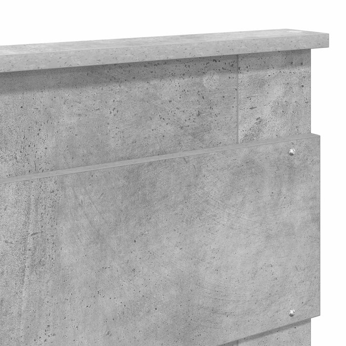 Cadru de pat cu headboard Beton 140 x 190 cm Lemn de pin masiv - WALTI WALTI