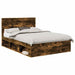 Cadru de pat Stejar fumuriu 140 x 190 cm Lemn de pin masiv - WALTI WALTI