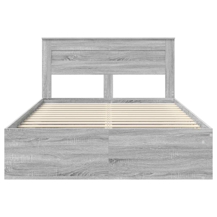 Cadru de pat Gri Sonoma 140 x 190 cm Lemn de pin masiv - WALTI WALTI