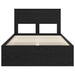 Cadru de pat cu saltea Negru 135 x 190 cm Lemn de pin masiv - WALTI WALTI