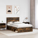 Cadru de pat Stejar fumuriu 135 x 190 cm Lemn de pin masiv - WALTI WALTI