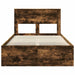Cadru de pat Stejar fumuriu 135 x 190 cm Lemn de pin masiv - WALTI WALTI