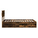 Cadru de pat Stejar fumuriu 135 x 190 cm Lemn de pin masiv - WALTI WALTI