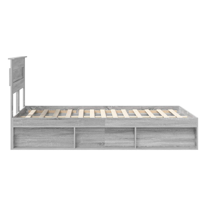 Cadru de pat Gri Sonoma 135 x 190 cm Lemn de pin masiv - WALTI WALTI