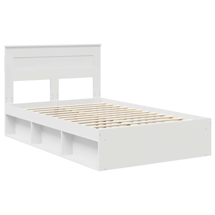 Cadru de pat cu headboard Alb 120 x 190 cm Lemn de pin masiv - WALTI WALTI